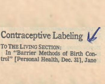 Contraceptive Labeling Article